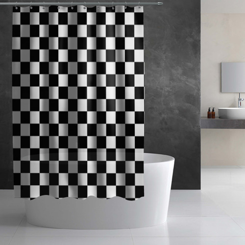 Штора 3D для ванной Шахматист - фото 3