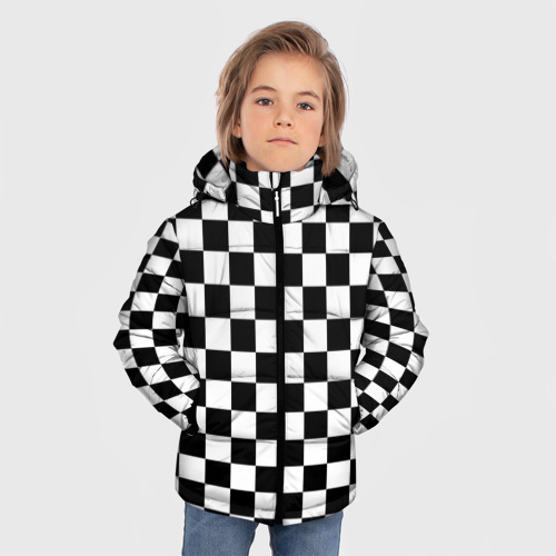 Зимняя куртка для мальчиков 3D Шахматист, цвет черный - фото 3