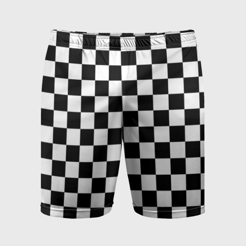 Мужские шорты спортивные с принтом Шахматист, вид спереди #2