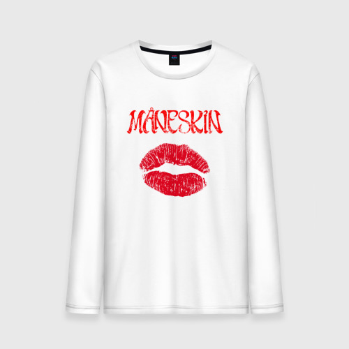 Мужской лонгслив хлопок Maneskin kiss, цвет белый