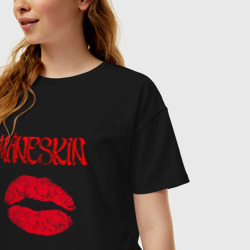 Женская футболка хлопок Oversize Maneskin kiss - фото 2