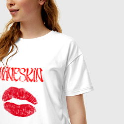 Женская футболка хлопок Oversize Maneskin kiss - фото 2