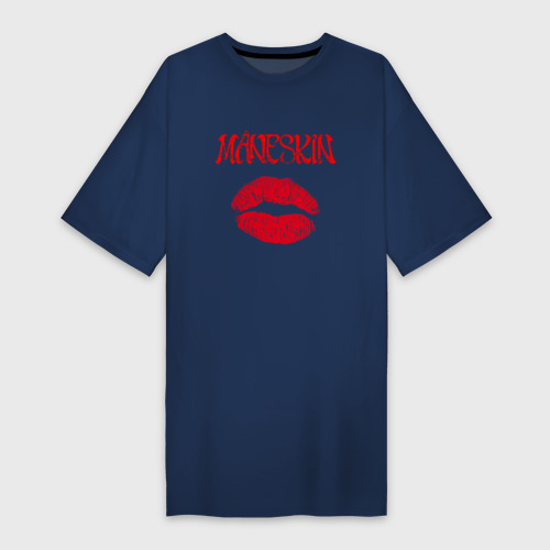 Платье-футболка хлопок Maneskin kiss, цвет темно-синий