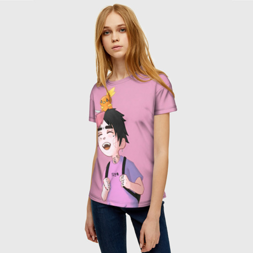 Женская футболка 3D с принтом Young Lil Peep, фото на моделе #1