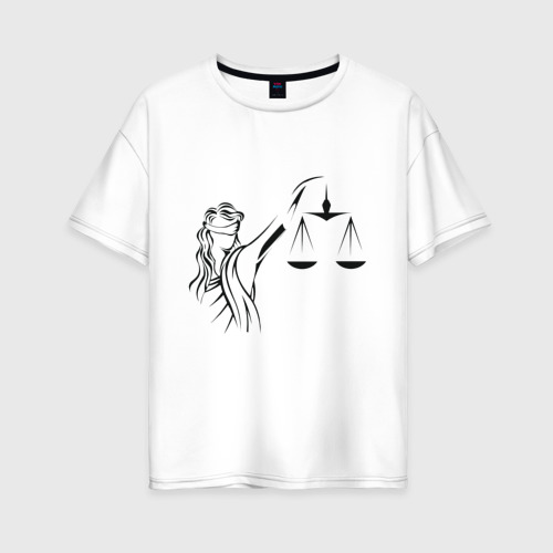 Женская футболка оверсайз из хлопка с принтом Гармония, вид спереди №1