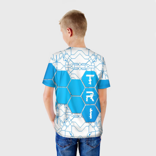 Детская футболка 3D с принтом Плыви, Крути, Беги, вид сзади #2