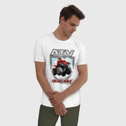 Мужская пижама с белой футболкой хлопок Квадроцикл - фото 2