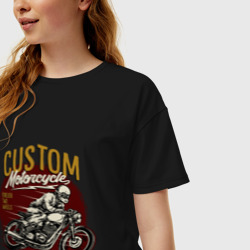 Женская футболка хлопок Oversize Ретро мотоцикл - фото 2
