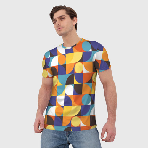Мужская футболка 3D Геометрия, цвет 3D печать - фото 3