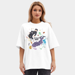 Женская футболка Oversize хлопок premium Аниме Моб Психо 100 - фото 2
