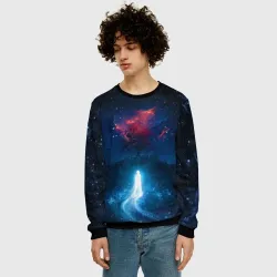 Мужской свитшот 3D Душа идущая в космос Soul space - фото 2