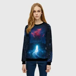 Женский свитшот 3D Душа идущая в космос Soul space - фото 2