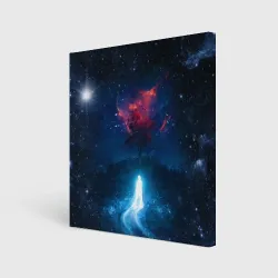 Холст квадратный Душа идущая в космос Soul space