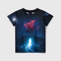 Детская футболка 3D Душа идущая в космос Soul space