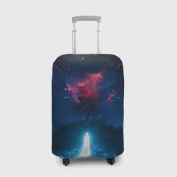 Чехол для чемодана 3D Душа идущая в космос Soul space