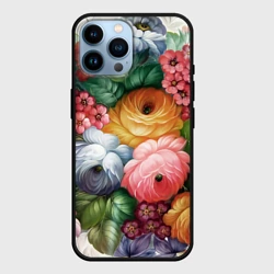 Чехол для iPhone 14 Pro Max Розы на белом