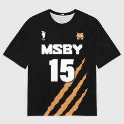 Женская футболка oversize 3D 15 MSBY black Jackals