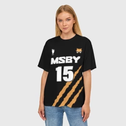 Женская футболка oversize 3D 15 MSBY black Jackals - фото 2