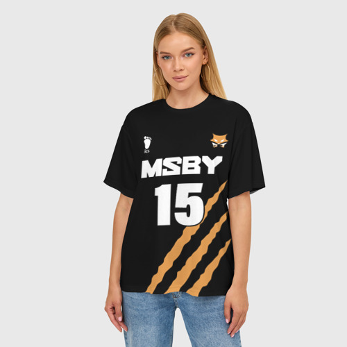 Женская футболка oversize 3D 15 MSBY black Jackals, цвет 3D печать - фото 3