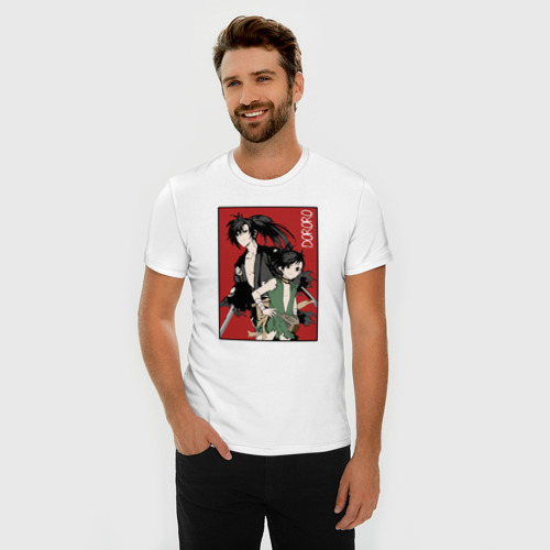 Мужская футболка хлопок Slim Дороро Dororo, цвет белый - фото 3