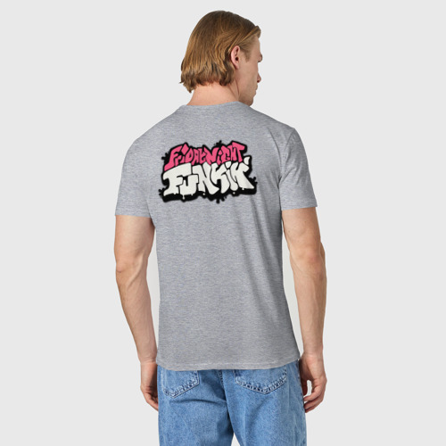 Мужская футболка хлопок Friday Night Funkin A.G.O.T.I, цвет меланж - фото 4
