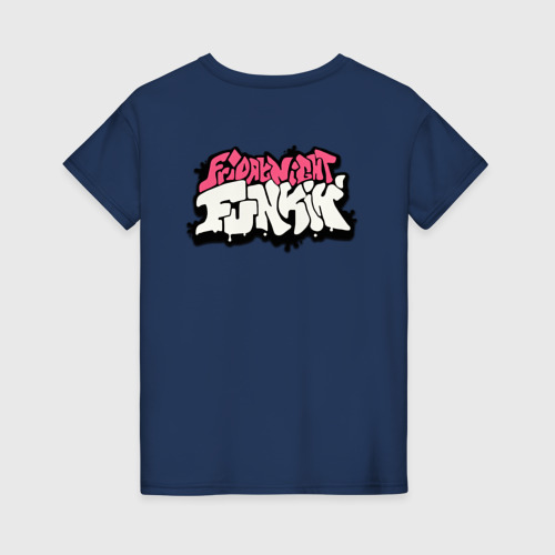 Женская футболка хлопок Friday Night Funkin A.G.O.T.I, цвет темно-синий - фото 2