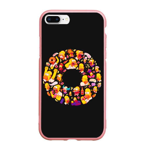 Чехол для iPhone 7Plus/8 Plus матовый с принтом Пончик Гомер, вид спереди #2