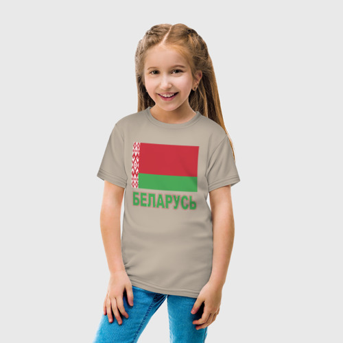 Детская футболка хлопок с принтом Беларусь, вид сбоку #3