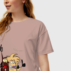 Женская футболка хлопок Oversize Злюки бобры - фото 2