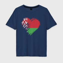 Мужская футболка хлопок Oversize Сердце Беларуси