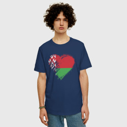 Мужская футболка хлопок Oversize Сердце Беларуси - фото 2