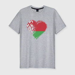 Мужская футболка хлопок Slim Сердце Беларуси