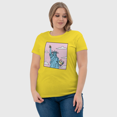 Женская футболка хлопок с принтом Liberty Pizza, фото #4