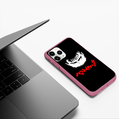 Чехол для iPhone 11 Pro матовый с принтом Берсерк красная надпись, фото #5