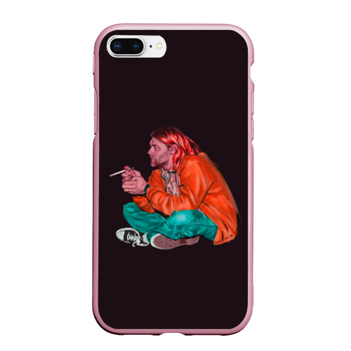 Чехол для iPhone 7Plus/8 Plus матовый Sad Kurt, цвет розовый