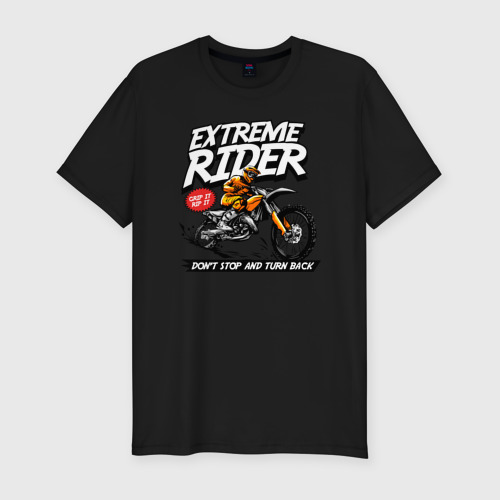 Мужская футболка хлопок Slim Extreme Rider, цвет черный