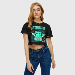 Женская футболка Crop-top 3D CatHulhu - фото 2