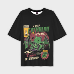 Мужская футболка oversize 3D Кот Ктулху