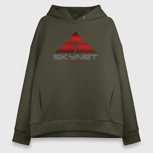 Женское худи Oversize хлопок Skynet, цвет хаки