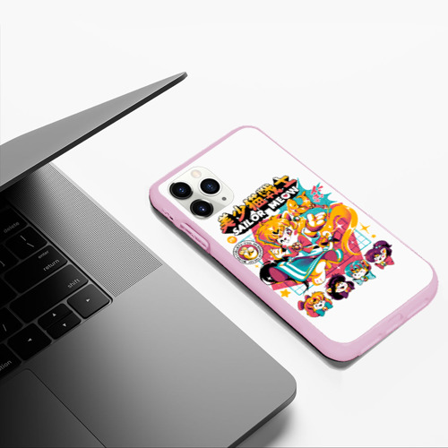 Чехол для iPhone 11 Pro Max матовый Sailor Meow, цвет розовый - фото 5