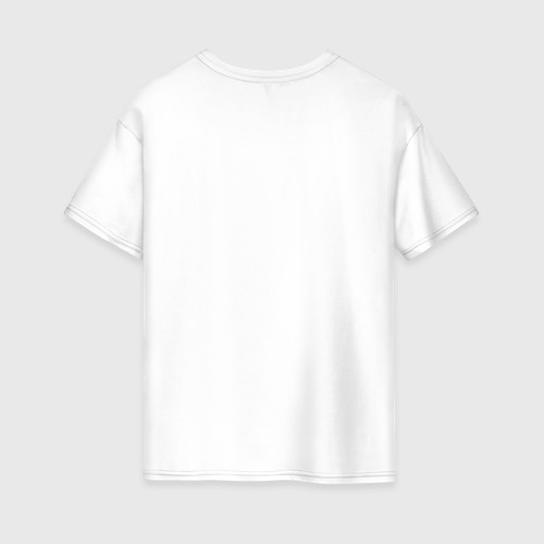 Женская футболка хлопок Oversize с принтом Dead Andel white, вид сзади #1