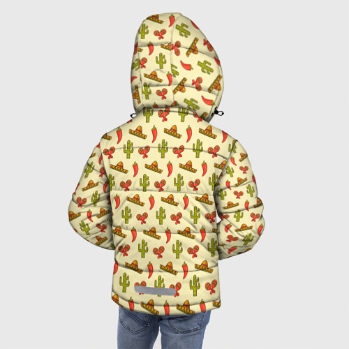 Зимняя куртка для мальчиков 3D Мексиканский фон, цвет красный - фото 4