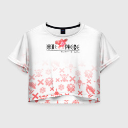 Женская футболка Crop-top 3D One Piece. резиновый Луффи
