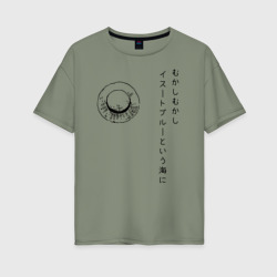 Женская футболка хлопок Oversize Пираты Соломенной Шляпы One Piece