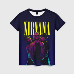 Женская футболка 3D Nirvana Neon