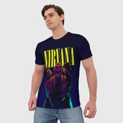 Мужская футболка 3D Nirvana Neon - фото 2