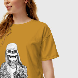 Женская футболка хлопок Oversize Скелет Курт - фото 2