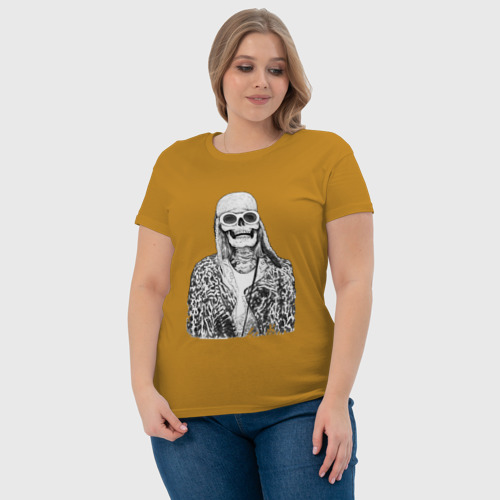 Женская футболка хлопок с принтом Скелет Курт, фото #4