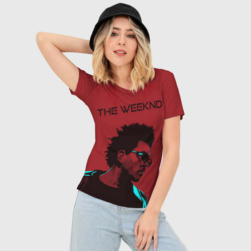 Женская футболка 3D Slim The Weeknd, цвет 3D печать - фото 3