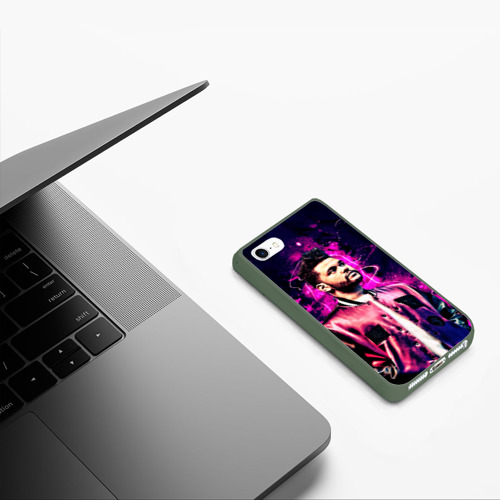 Чехол для iPhone 5/5S матовый The Weeknd, цвет темно-зеленый - фото 5